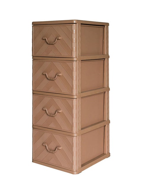 M4 Knock Down 4 Drawer Storage Cabinet Brown 50 x 40 x 104cm