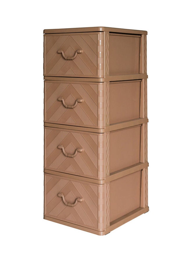 M4 Knock Down 4 Drawer Storage Cabinet Brown 50 x 40 x 104cm