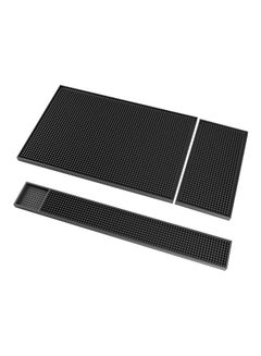 HomarKet 3-Piece Rubber Bar Service Spill Mat Black 23.6x3x0.31inch  - Image 1