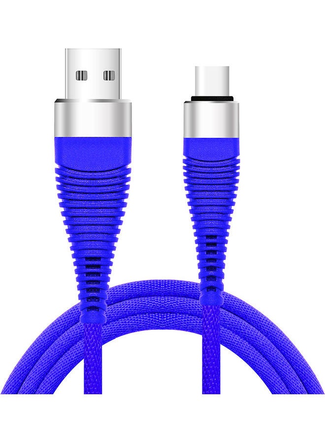 Cloth Braided Type-C Charging Cable Blue - v1637054072/N51892548A_1