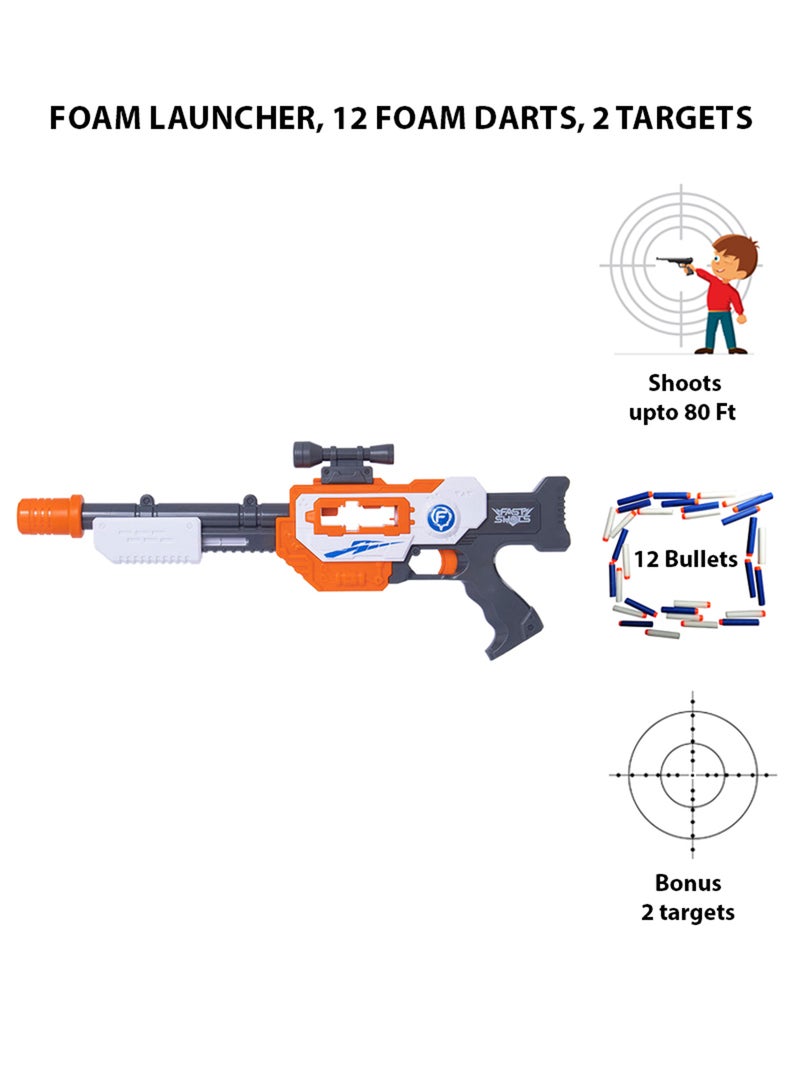 mumbo Jumbo - Missile Launcher Foam Blaster, Shoots Up To 80FT, With 12 Foam Darts And 2 Targets - Image 1