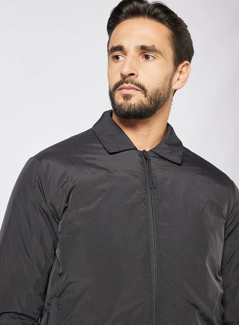 Selected Homme Padded Zip Through Jacket Black