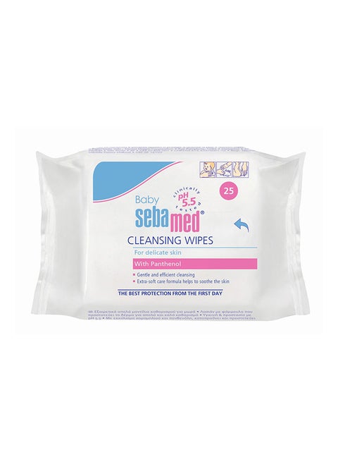Cleansing Wet Baby Wipes With Panthenol, 25 Count