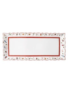 Rectangular Shaped Printed Cake Plate White/Red 39 x 16cm - v1637056904/N51885229A_1