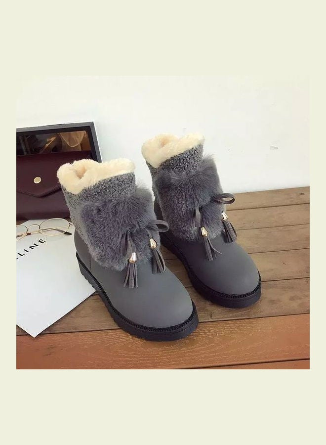Flat Ankle Boots Grey - Image 2