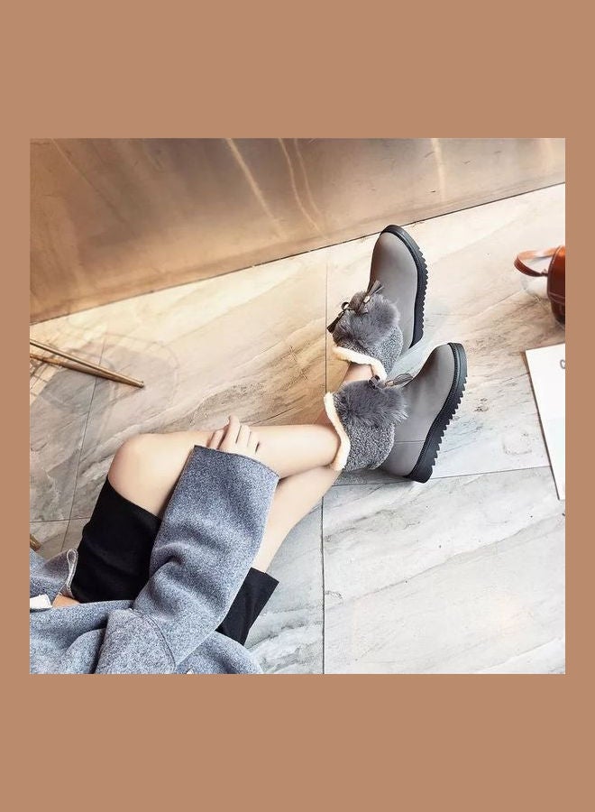 Flat Ankle Boots Grey - Image 3