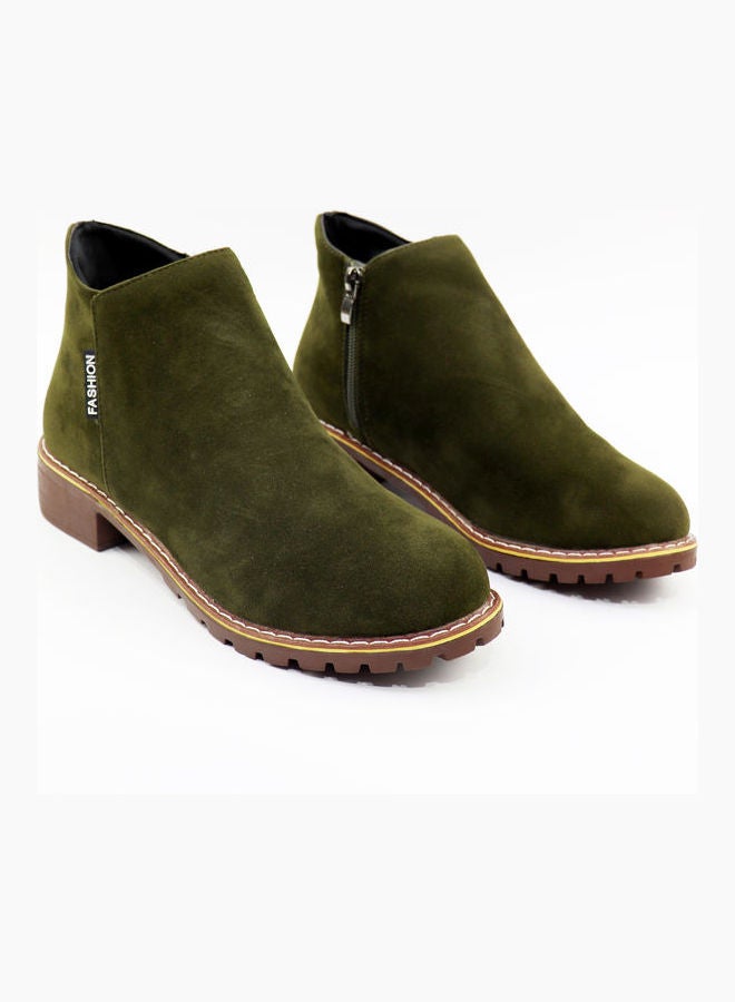 Low Heel Ankle Boots Green  - Image 2