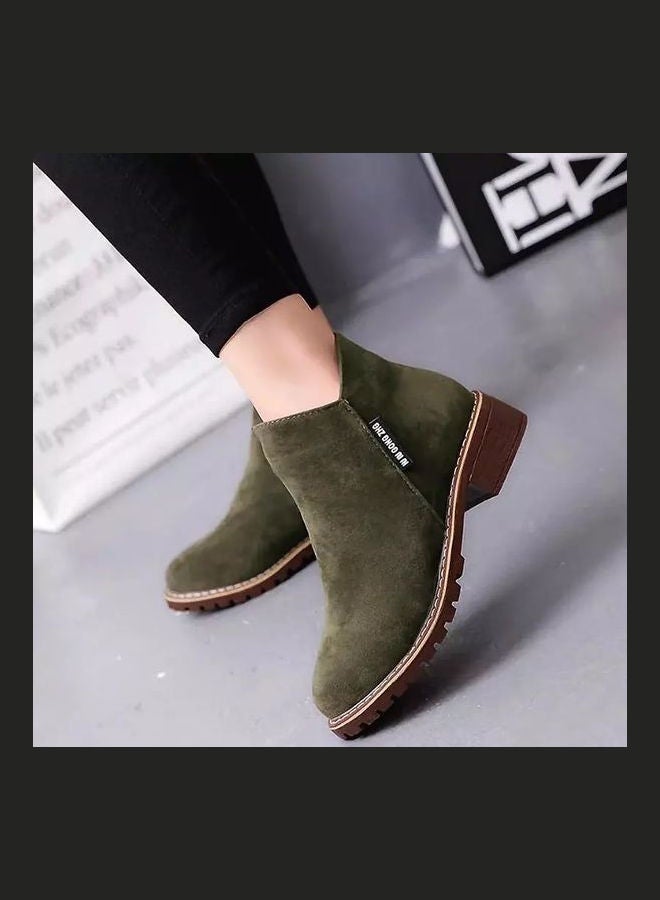Low Heel Ankle Boots Green  - Image 5
