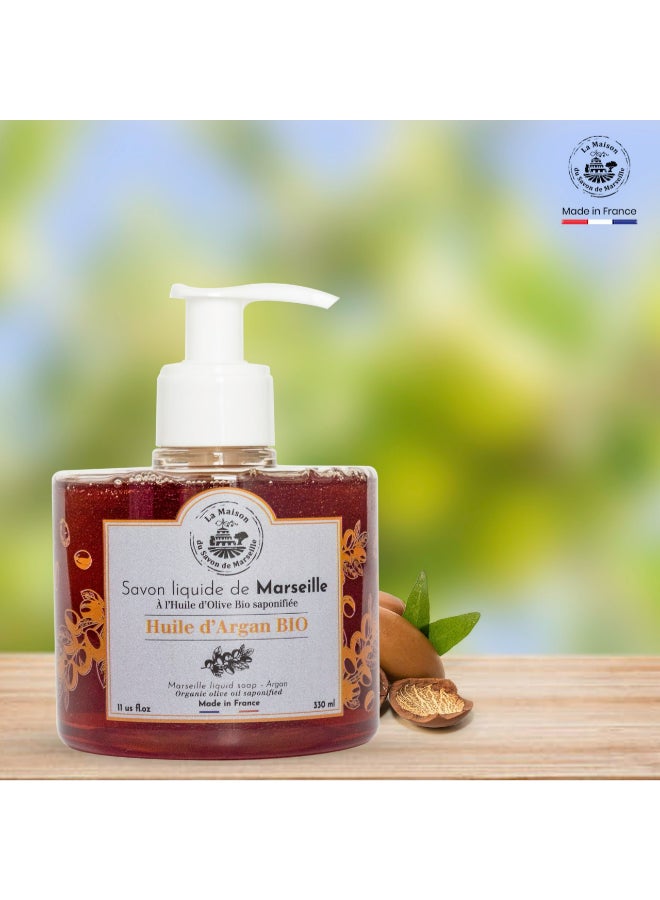 La Maison du Savon de Marseille Argan Oil Liquid Soap White 330ml - Image 2