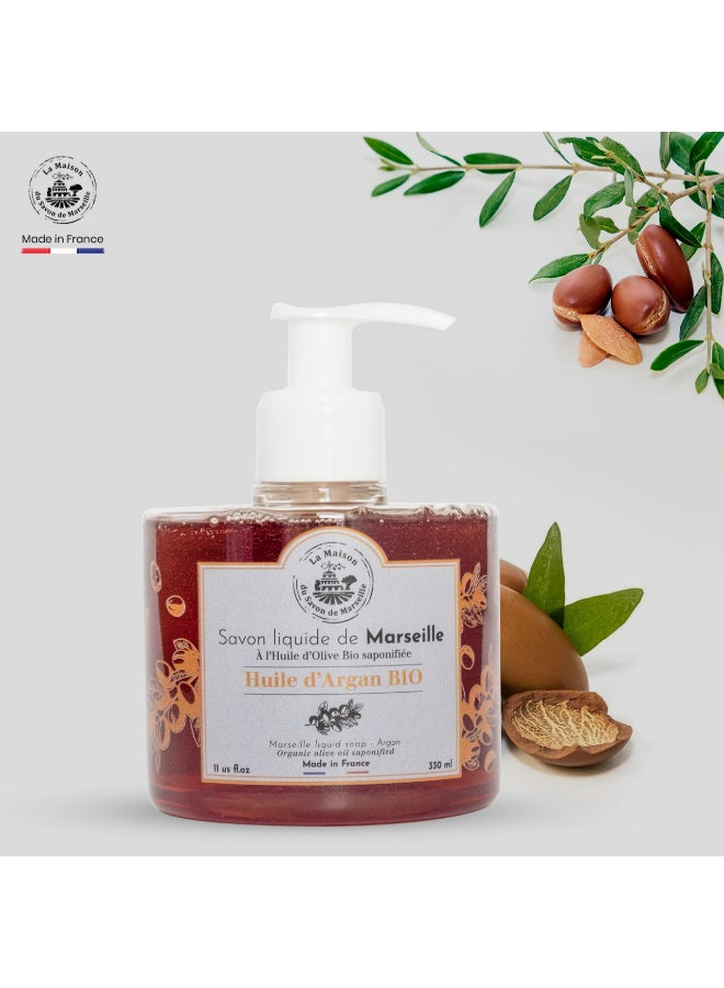 La Maison du Savon de Marseille Argan Oil Liquid Soap White 330ml - Image 3
