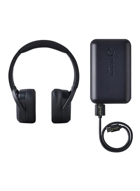 Allround Combo Set Of Prodigy On Ear Wireless Headphone Bt 5.0 Active Noise Cancelling (ANC) +10000 mAh Boost+ Power Bank Qualcomm Quick Charge 3.0 Fast Charging And PD Black