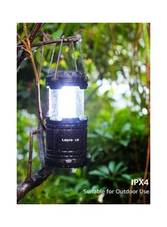 HomarKet 2-Pack Portable LED Camping Lantern Flashlights Survival Kit For Emergency Black/Silver 18x8.5x8.5cm  - Image 3