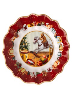 Christmas Theme Printed Footed Bowl Multicolour 9.76 x 7.13inch - v1637062009/N51885216A_2