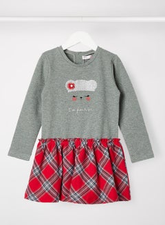 Babybol Baby Girls Graphic Print Dress Grey/Red  - Image 1