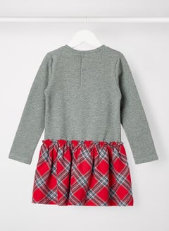 Babybol Baby Girls Graphic Print Dress Grey/Red  - Image 2