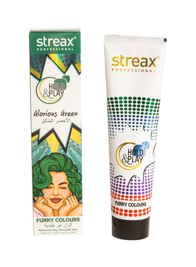 Streax Professional Hold and Play Funky Colour Glorious Green 100grams - Image 1