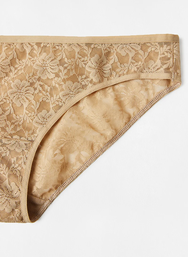 Amante Low Rise Bikini Panty Beige
