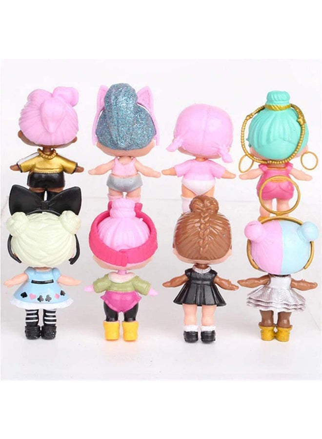 GObuy - 8-Piece Lol Sparkly Baby Highly Detailed Pvc Doll Set For Kids, Multicolour 21.6x15.5x6.3cm - Image 1