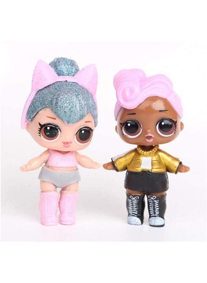 GObuy - 8-Piece Lol Sparkly Baby Highly Detailed Pvc Doll Set For Kids, Multicolour 21.6x15.5x6.3cm - Image 1