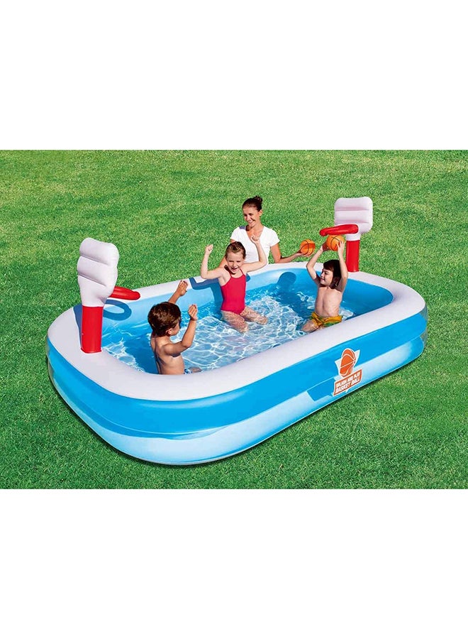 NHR Easy Setup Inflatable Outdoor Water Play Pool With Basketball Set For Kids - Image 3