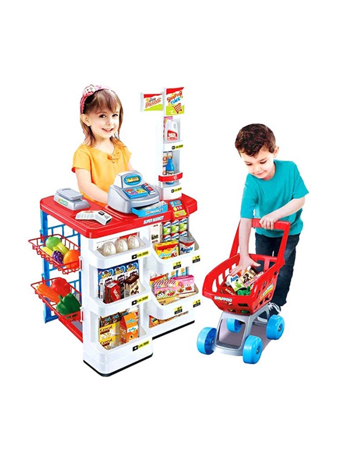 STAR WORK Lightweight Compact Portable Durable Pretend Role Supermarket Play Set 38.1x80x59.9cm - Image 1