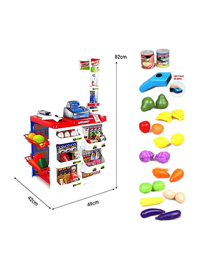 STAR WORK Lightweight Compact Portable Durable Pretend Role Supermarket Play Set 38.1x80x59.9cm - Image 2