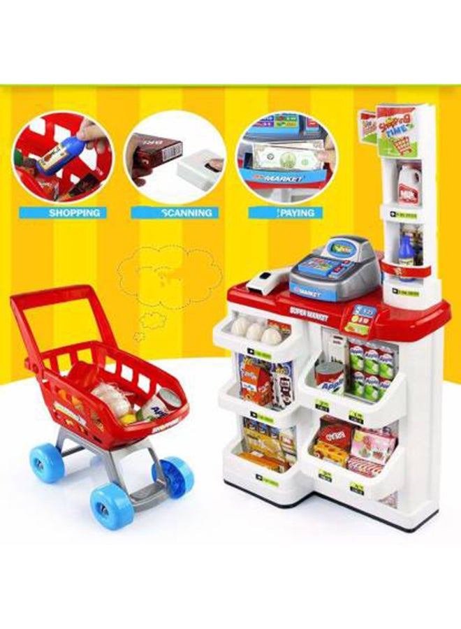 STAR WORK Lightweight Compact Portable Durable Pretend Role Supermarket Play Set 38.1x80x59.9cm - Image 4
