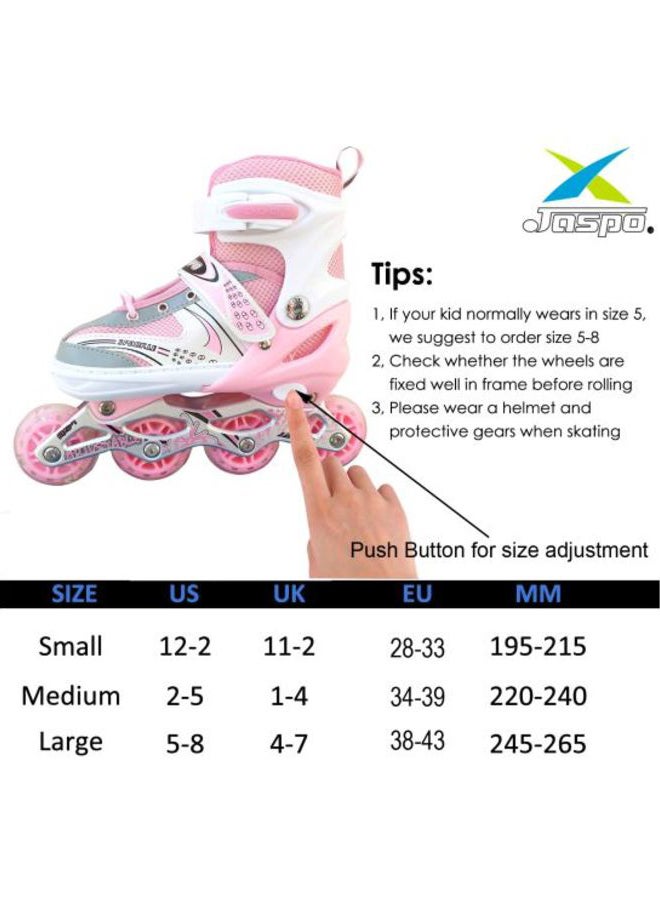Sparkle Adjustable Perfect In-Line Skate Shoes With LED Flash For Children - Packing may vary - Image 4