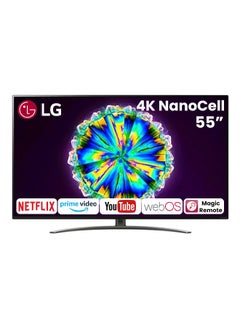 55 Inch TV Real 4K NanoCell 86 Series Nano Color a7 Gen4 AI Processor Cinema Screen 55NANO86VPA (2021 Model) Black/Grey