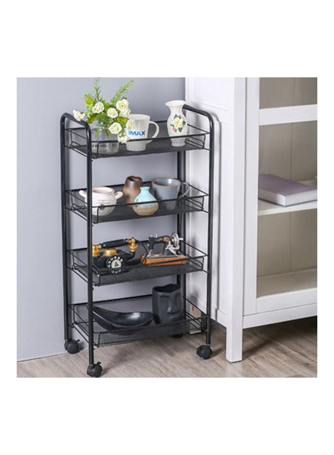 Home Box 4-Tier Kitchen Trolley Black 84x45cm - Image 1
