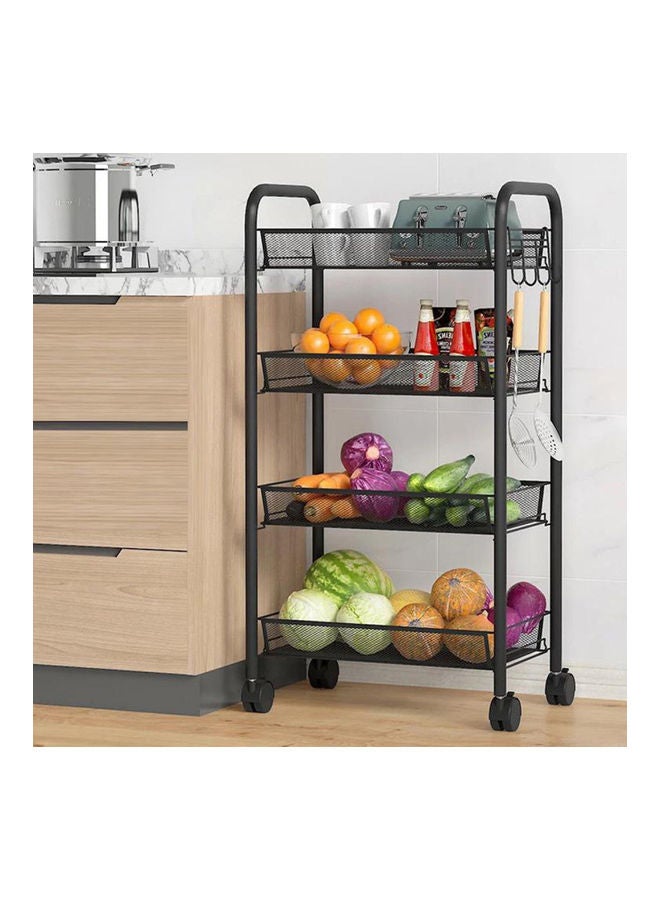 Home Box 4-Tier Kitchen Trolley Black 84x45cm - Image 2