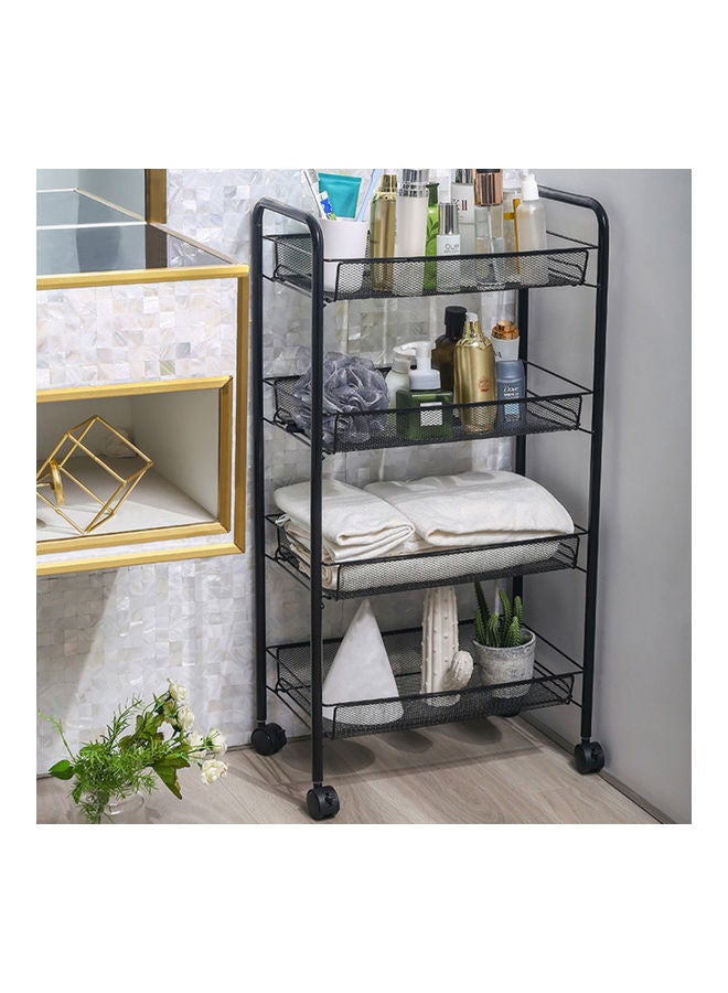 Home Box 4-Tier Kitchen Trolley Black 84x45cm - Image 3