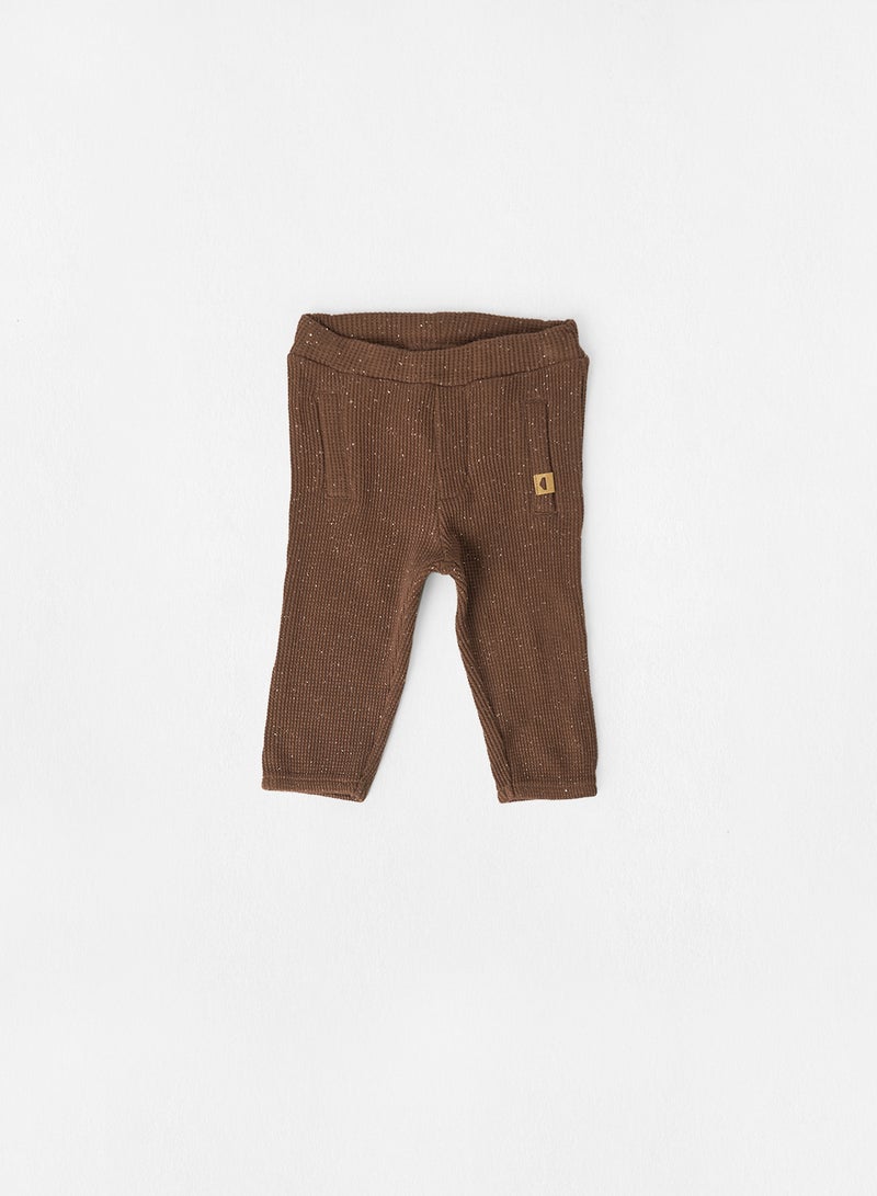 NAME IT - Infant Elastic Waist Sweatpants Brown - Image 1