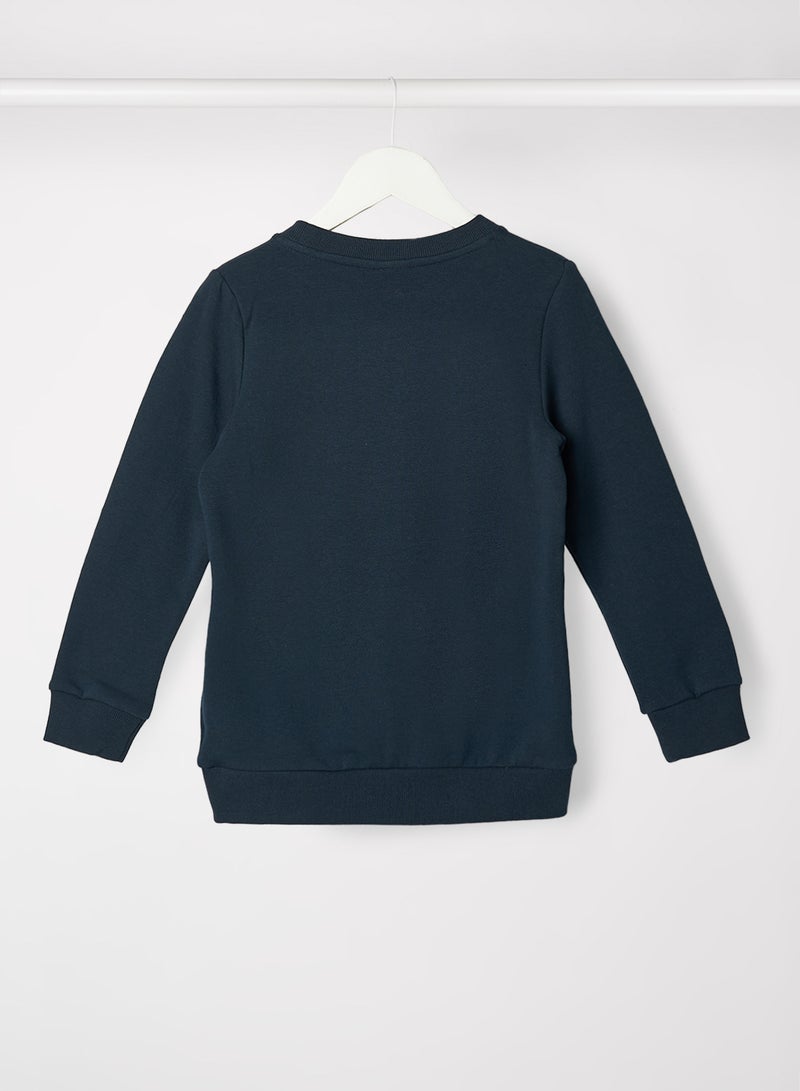 NAME IT - Girls Minnie Mouse Christmas Sweatshirt Navy - Image 1
