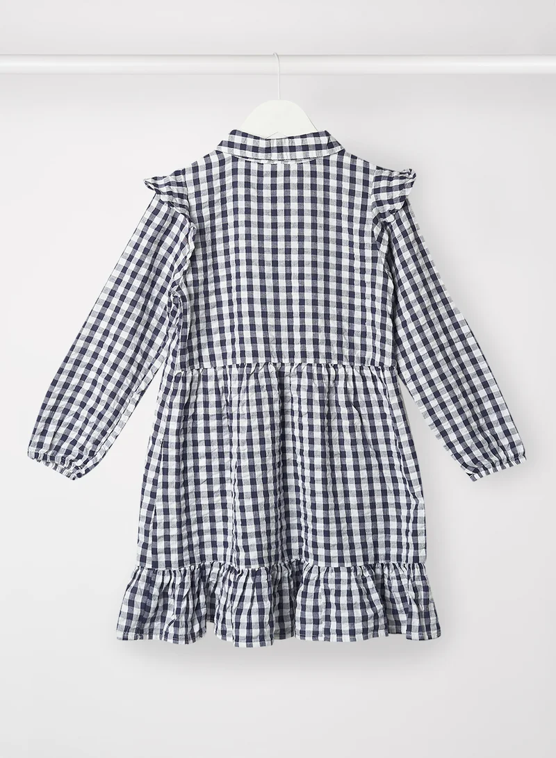 Little Pieces Kids/Teen Checked Ruffled Dress