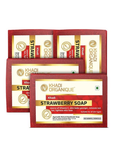 حزمة صابون بالفراولة من 4 قطع 500جرام