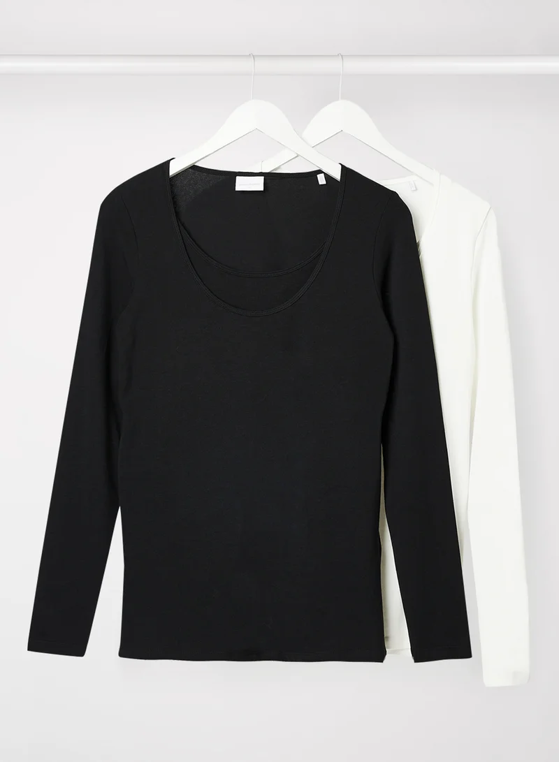 Mamalicious Maternity Nursing T-Shirt (Pack of 2) Black/White