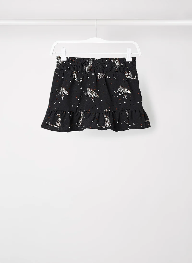 اونلي Girls Animal Print Skirt