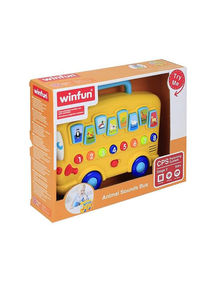WinFun Animal Sounds Bus Free Wheeling Friendly With Flashing Light Early Education Toy For Kids  - Image 2