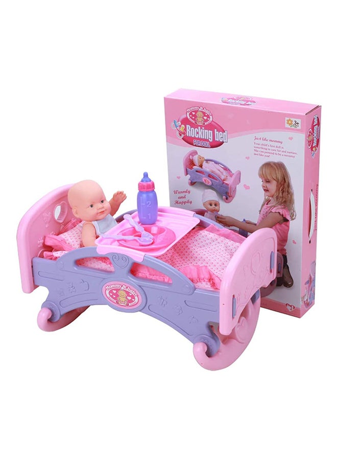 Bohui Rocking Bed Playset Or Baby Cardle Unique Details And Durable Material 44.5*30.5*29cm - Image 1