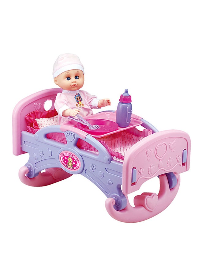 Bohui Rocking Bed Playset Or Baby Cardle Unique Details And Durable Material 44.5*30.5*29cm - Image 3