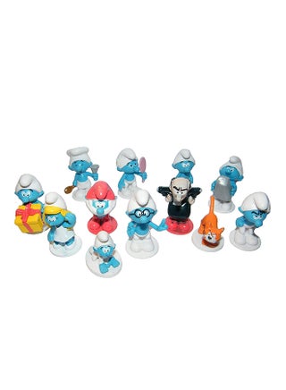مجموعة مجسمات شخصيات الأكشن من فيلم Cute Smurfs مكونة من 12 قطعة متينة وقوية ومتعددة الألوان 10x5x5سم - view 2