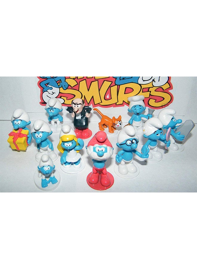 MissTiara - 12-Piece Cute Smurfs Action Figure Set Sturdy And Durable Multicolored 10x5x5cm - Image 1
