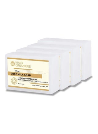 مجموعة صابون بحليب الماعز مكونة من 4 قطع لون أبيض 500جرام - v1637071050/N51895565A_1