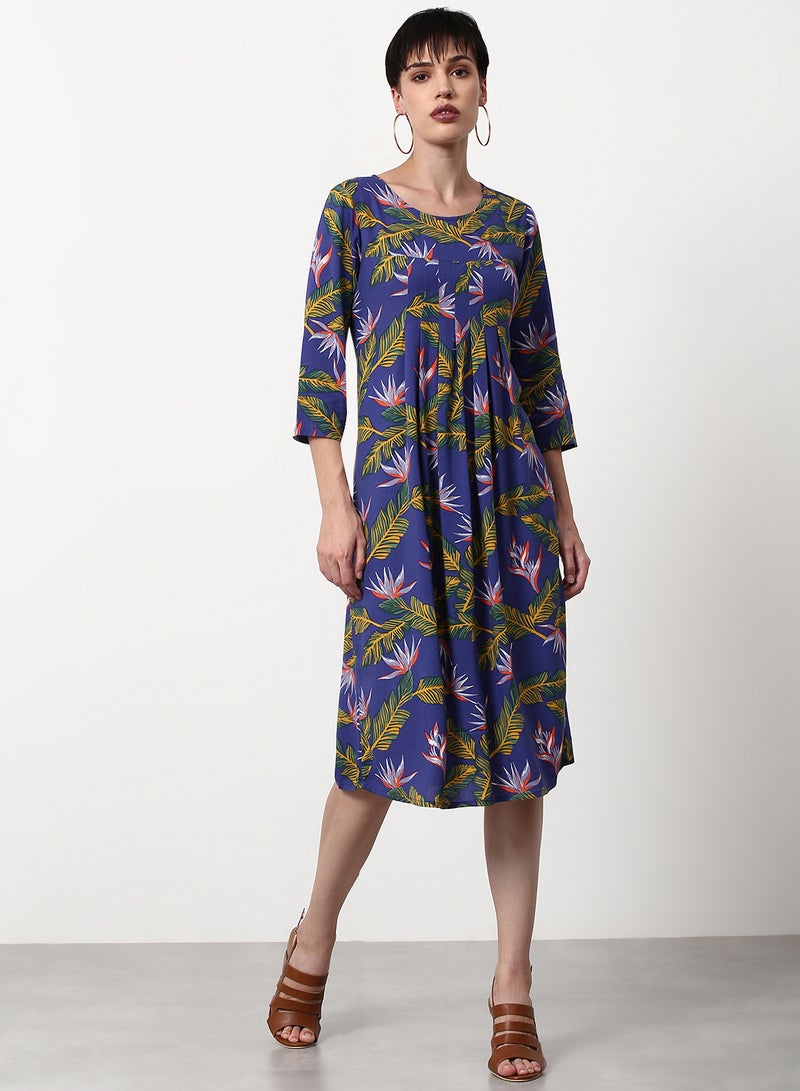 ABOF Regular Fit Casual Dress Blue  - Image 1