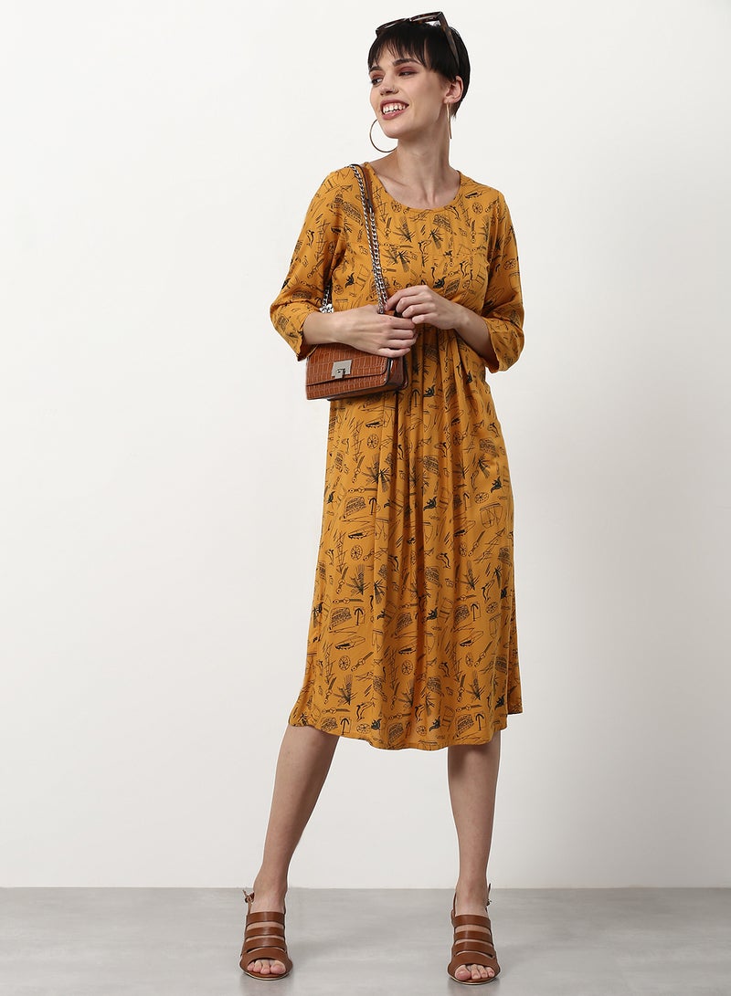 Regular Fit Casual Dress Yellow - v1637071433/N49073591V_3