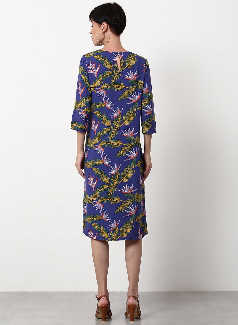 ABOF Regular Fit Casual Dress Blue  - Image 2