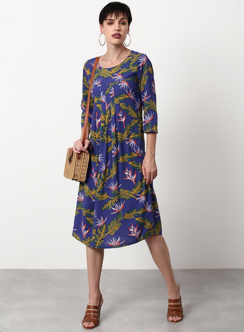 ABOF Regular Fit Casual Dress Blue  - Image 3