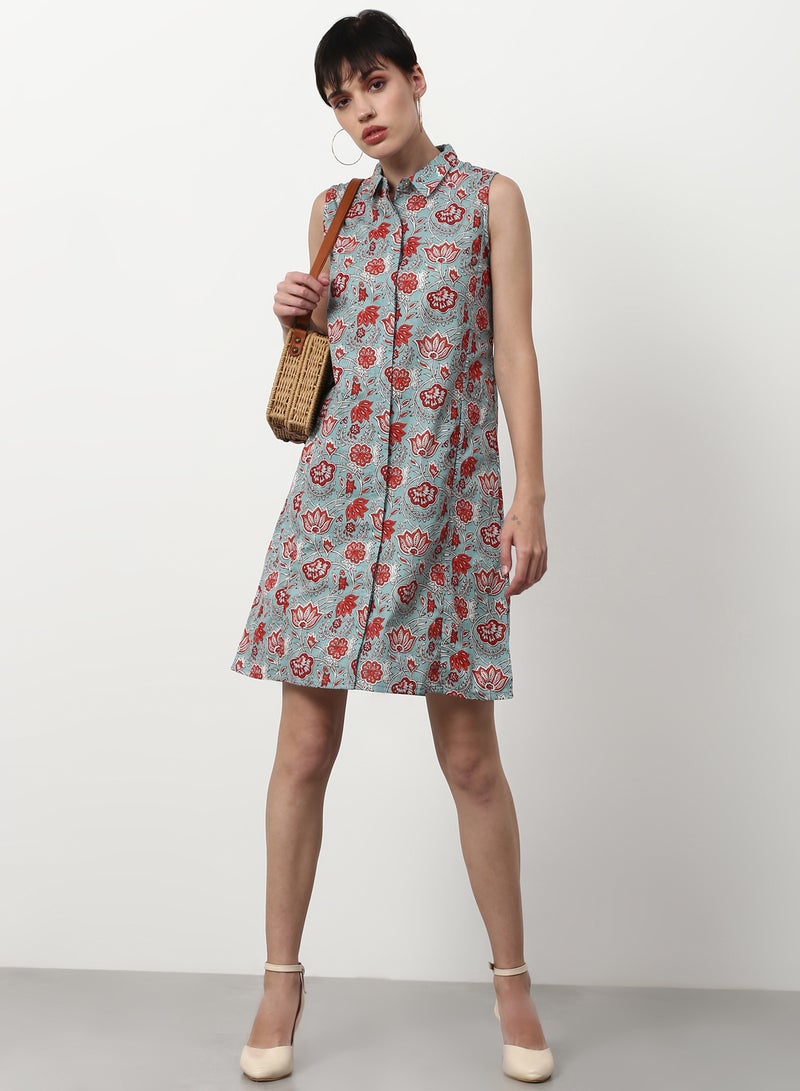 ABOF Regular Fit Casual Dress Grey  - Image 3