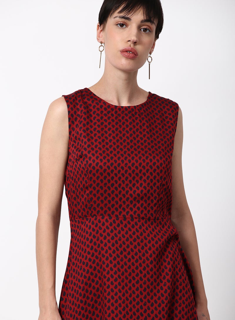 ABOF Regular Fit Casual Dress Maroon  - Image 4
